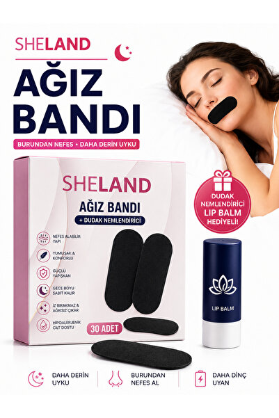 Sheland Night Care Set 30 Adet Ağız Bandı + Lip Balm – Horlama Desteği 2’li S...
