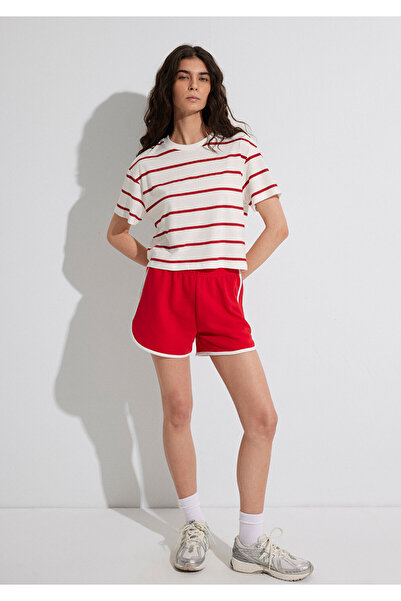 Mavi Tricou Crop cu dungi roșii Crop / Cropped 1612260 -86680