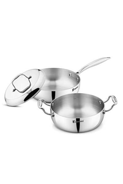 Bergner Argent Saira Saiba 3-Pc Triply Stainless Steel Cookware Set - Inducti...