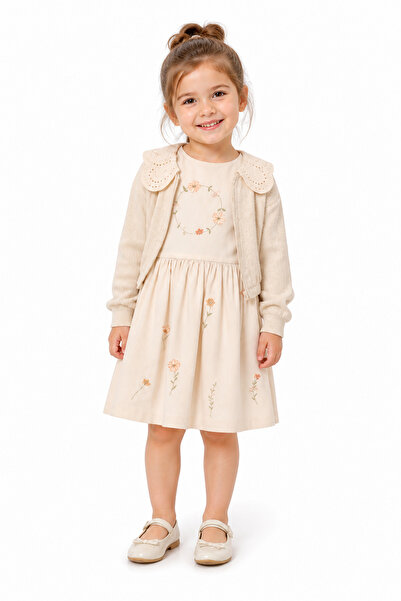 Moonstar Baby Girl Dress Set Beige