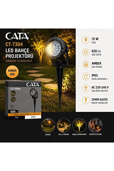 Cata CT-7304 Yüksek Lümen Bahçe Spot LED 12W
