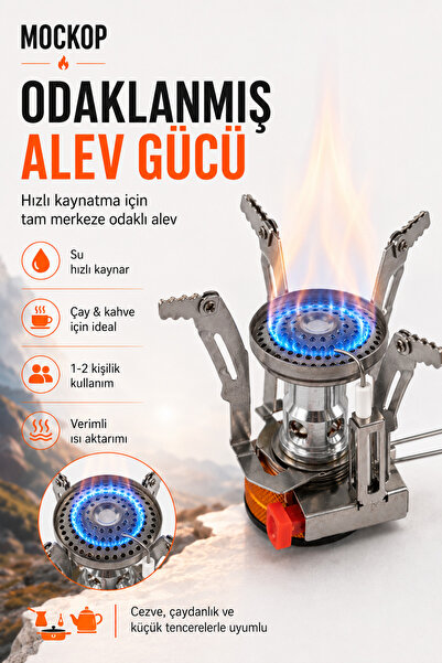 MOCKOP Blaze Taşınabilir Kamp Ocağı, Katlanabilir Örümcek Ocak, Kompakt Mini ...