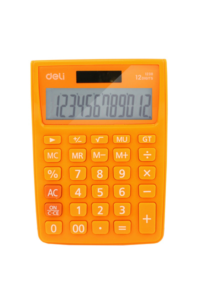 Deli CALCULATOR DE BIROU 12 CIFRE ALB-PORTOCALIU 1238