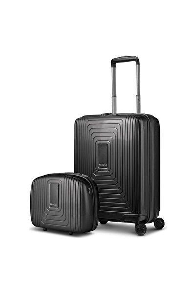 REDOLZ Essentials 14 Kofferset 2 tlg. Kabinentrolley mit Dehnfalte & Beautycase