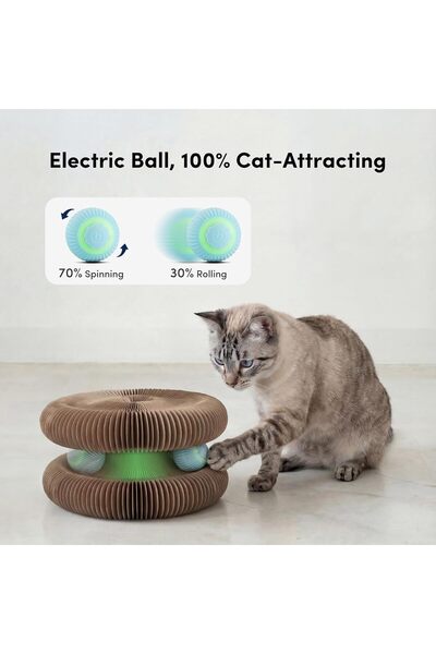 Arabest 2-in-1 Electric Cat Scratcher with Automatic Moving Ball, Interactive...