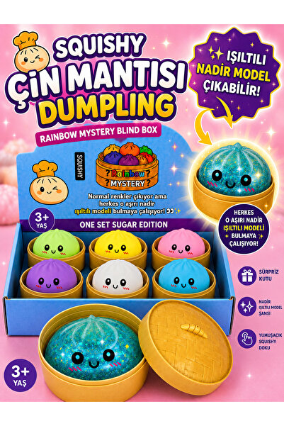 Gökkuşağı Sepeti Çin Mantısı Dumpling Squishy Sürpriz Oyuncak
