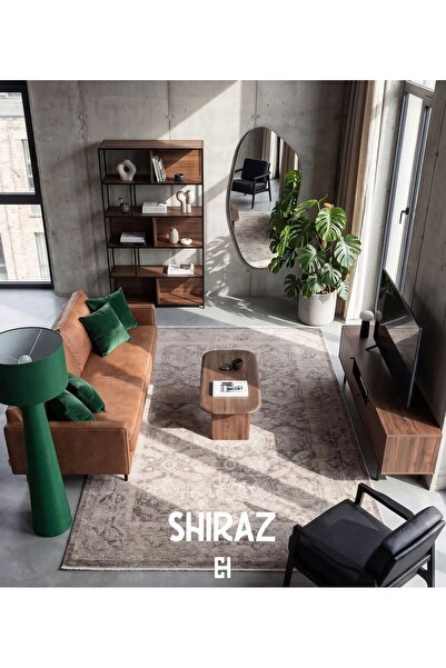 Neşem Halı Boutique EKOHALI Shiraz SHR 01 Grey Vintage Desenli Sıcak Renk Ton...