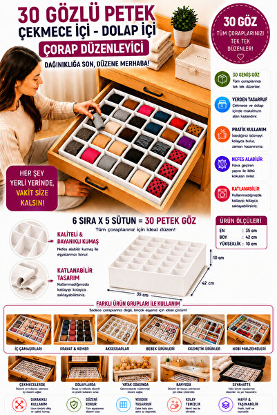 Özlem Toys Socken-Organizer mit 30 Fächern, der das Leben vereinfacht