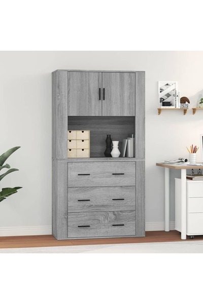 Concept Dulap înalt, gri sonoma, lemn compozit