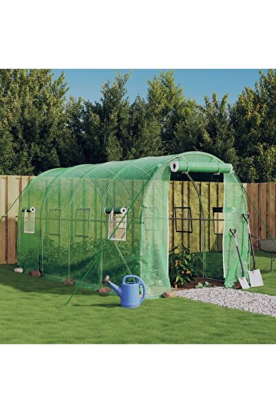 Concept Seră cu cadru din oțel, verde, 8 m², 4x2x2 m