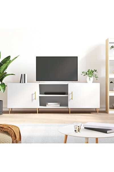 Concept Comodă TV, alb, 150x30x50 cm, lemn compozit