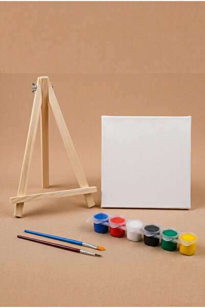 HOBBYRONS Masaüstü Resim Seti - 20x20 cm Tuval, Masaüstü Şövale, Boya ve Resi...
