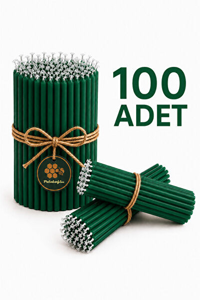 Petekoğlu Balmumu Mum 100 Adet Dilek Mumu Doğal Petek Ritüel Parti Mumu Doğum...