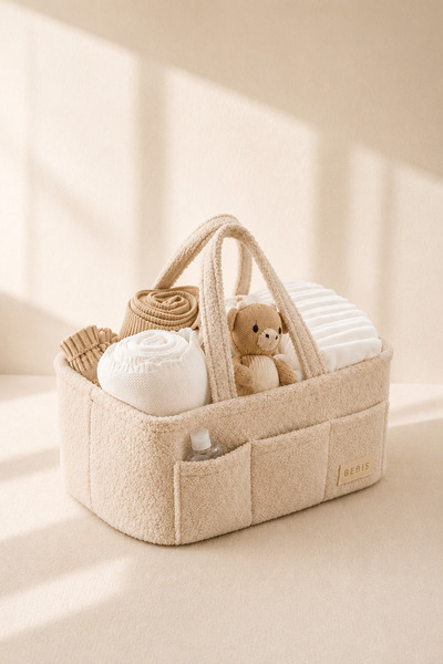 BEBİS Çok Amaçlı Kalın Teddy Anne Bebek Bakım Çantası, Dolap İçi Organizer