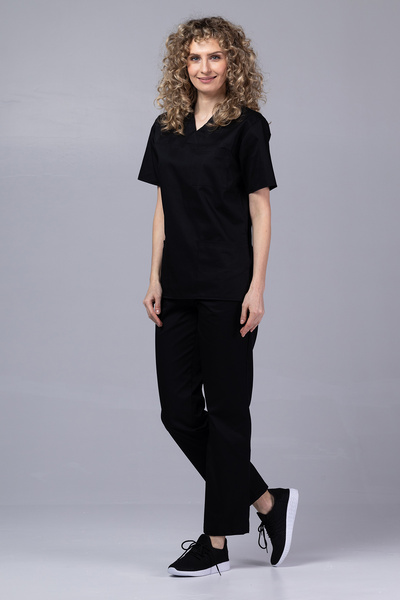 OEM Costum medical DER KLASSIK pentru femei, Bluză și pantaloni, Negru