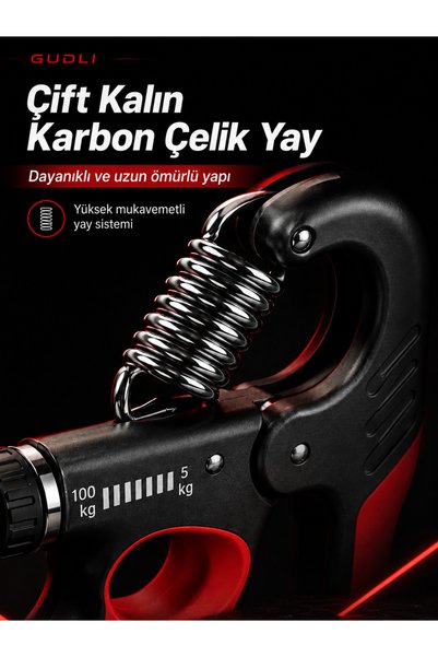 Gudli Adjustable Electronic Hand Exerciser Grip Strength Front Arm Trainer (5-100 kg)