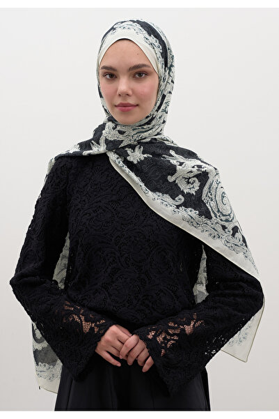 Freshscarfs Lacivert Wıld Paısley Desen Şal