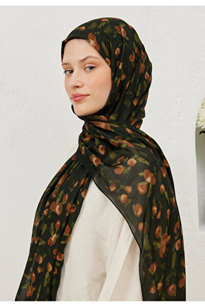 Freshscarfs Cherry Desen Rami Şal Kahve