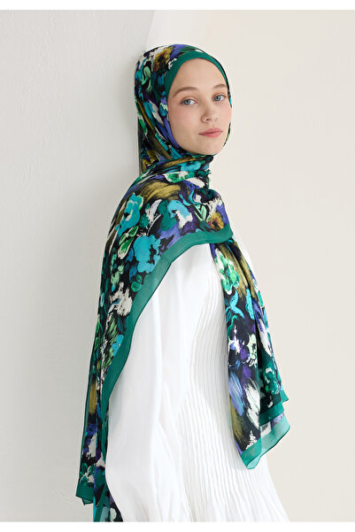 Freshscarfs Vınnıe Floş Viskon Şal Derin Yeşil