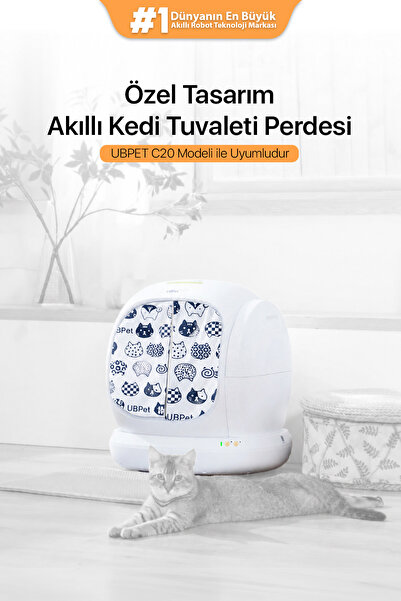 UBPet C20 Uyumlu Kedi Tuvaleti Perdesi | Kum Dağılım Önleyici | Mıknatıslı Gi...