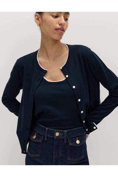 Strip Detailed Slim Fit Cardigan