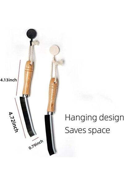 Arabest 3-Piece Natural Wood Handle Crevice Cleaning Brushes, Stiff Bristles,...