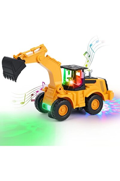 Arabest Automatic Excavator Toy with Music & 3D Lights, Battery Powered Const...