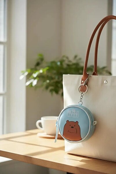 Miniso We Bare Bears Lisanslı Grizz Mini Bozuk Para Çantası Mavi - Kompakt Ku...