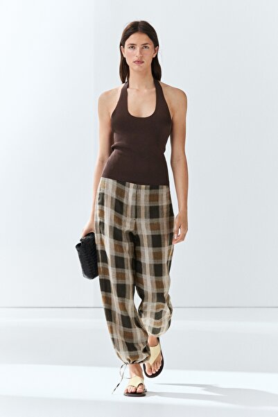 Massimo Dutti Kareli şalvar pantolon