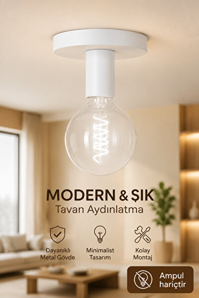 VENON 1 Adet Ricardo BEYAZ Plafonyer Oda Hol Antre Koridor Salon Aplik Banyo ...