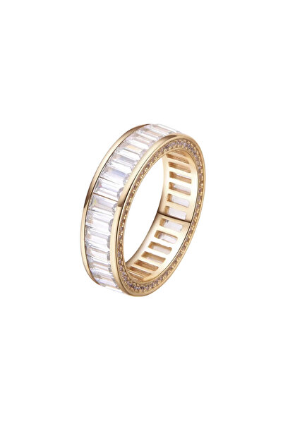 Lisa&Co. Inel Argint Baguette Frame Band 53 mm / Argint placat cu aur galben ...