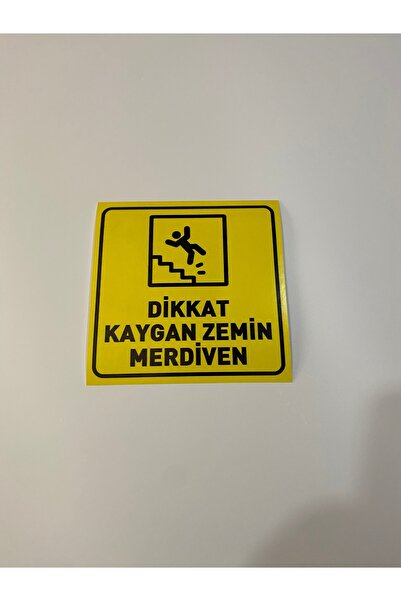Gokco Dikkat Kaygan Zemin Merdiven Uyarı Sticker Folyo Etiket