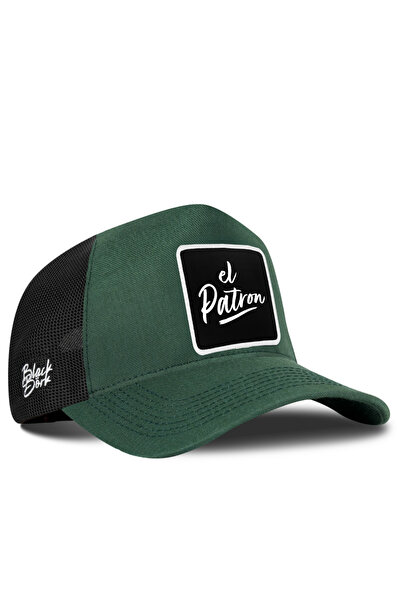 BlackBörk El Patron Logolu Cordura Petrol Yeşili-Siyah Trucker Şapka