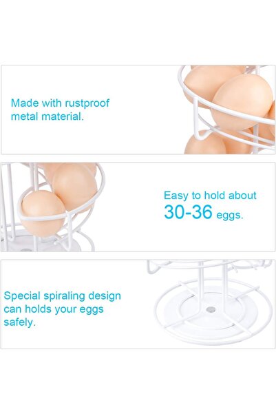 Arabest Spiral Egg Dispenser 41x17.5cm, 360° Rotatable Countertop Egg Holder ...