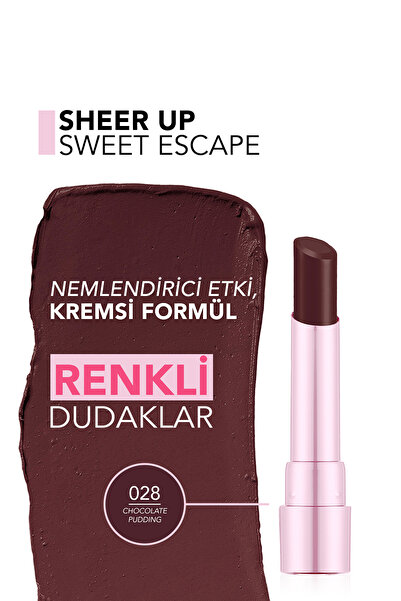 Flormar Sheer Up Sweet Escape Yarı Transparan & Parlak Bitişli Nemlendirici Ruj - 028 Chocolote Pudding - 8682536121392
