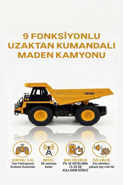 Tıfıl Toys 9 Fonksiyonlu 2.4G Uzaktan Kumandalı Sesli Işıklı 50 Metre Menzill...