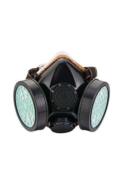 Lawazim Double Filter Gas Mask Small - Reusable Half Face Respirator Anti Dus...