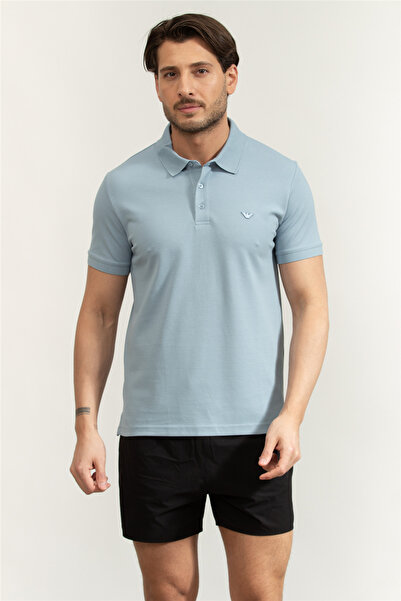 Emporio Armani Erkek Polo Yaka T-Shirt Mavi