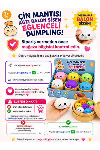 Gökkuşağı Sepeti Çin Mantısı Dumpling Balon Şişiren
