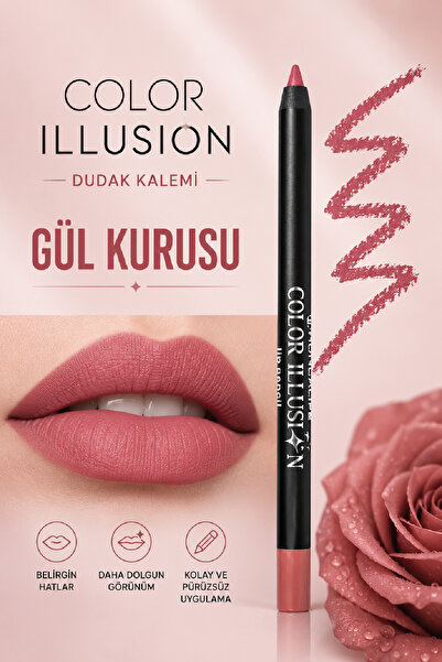Huncalife Color Illusion Dudak Kalemi - Gül Kurusu - 8690973719225