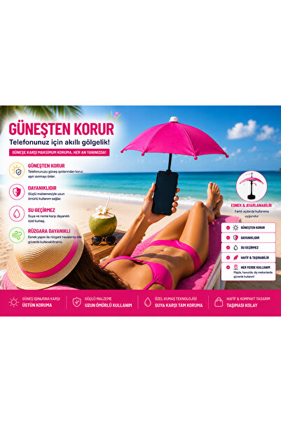 Zigver vantuzlu telefon şemsiye tutucu parlama önleyici su geçirmez güneşlik ...