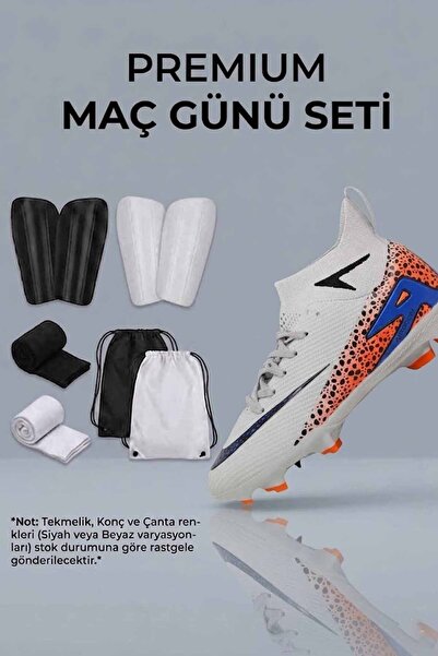 rekorsport Çocuk ve Yetişkin Gri Krampon Futbol Seti 4'lü (28-47 Numara) - Kr...