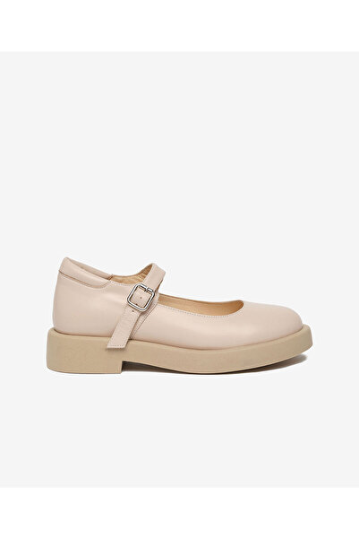 Greyder Kadın Krem Hakiki Deri Loafer Ayakkabı 4Y2UA59105