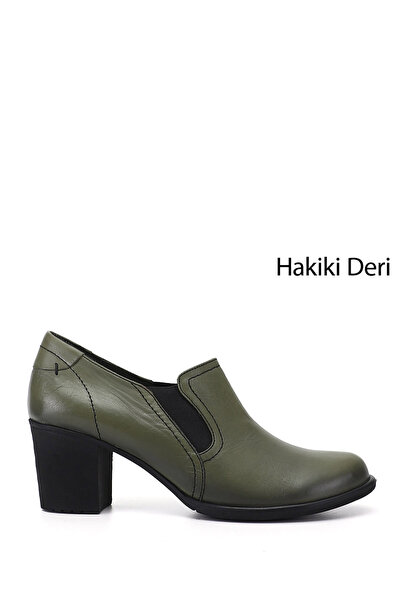 GÖNDERİ(R) Women's Medium Thick Heeled Genuine Leather Shoes