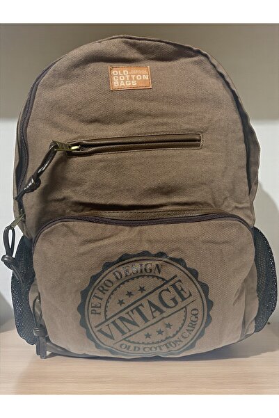 Old Cotton Quality Single Compartment Vintage Design Daily Trip School Backpa...
