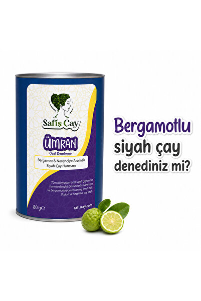 Safiş Çay Ümran 80 gr | Bergamot & Narenciye Aromalı Siyah Çay | Yoğun Dem