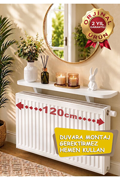 Zümra Ahşap Petek Üstü Uçan Raf Dresuar Beyaz 120 cm