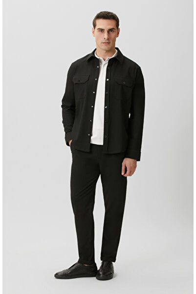 Network Siyah Jogger Gofre Desen Dokuma Pantolon