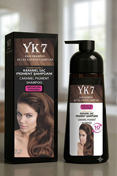 yk7 kozmetik yk7 Beyaz Kapatıcı (karamel 7.7) Pratik Boya Şampuan 300 ml. 13 ...