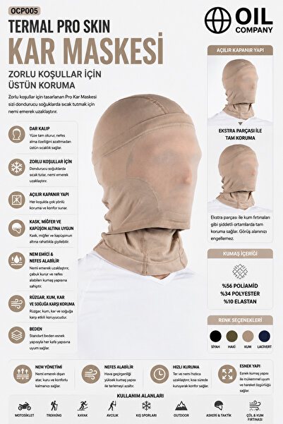 OIL COMPANY Πλήρης προστασία Unisex Thermal Pro Skin Mask για οδηγούς καραβάδ...